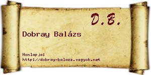 Dobray Balázs névjegykártya